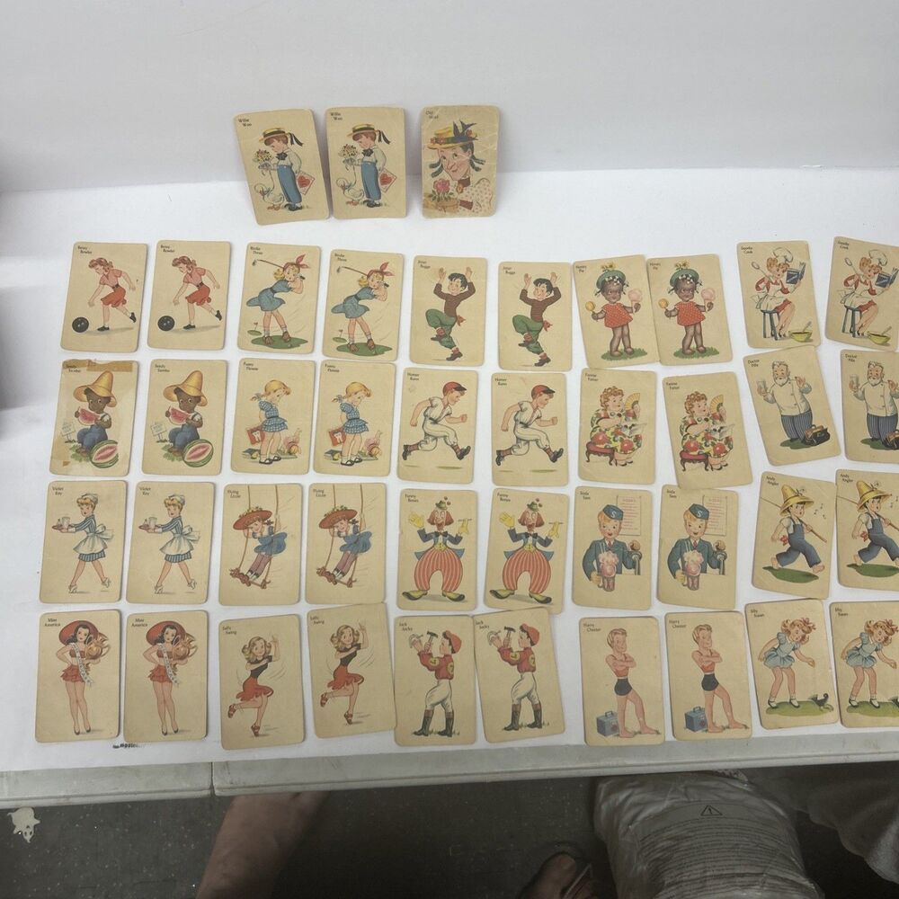 Vintage 1940s Old Maid Game Complete (no Box)